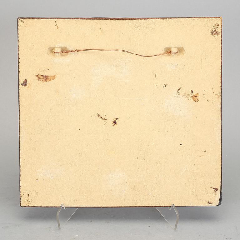 VÄGGPLATTA, stengods, Stig Lindberg, Gustavsberg, 1960-/70-tal.