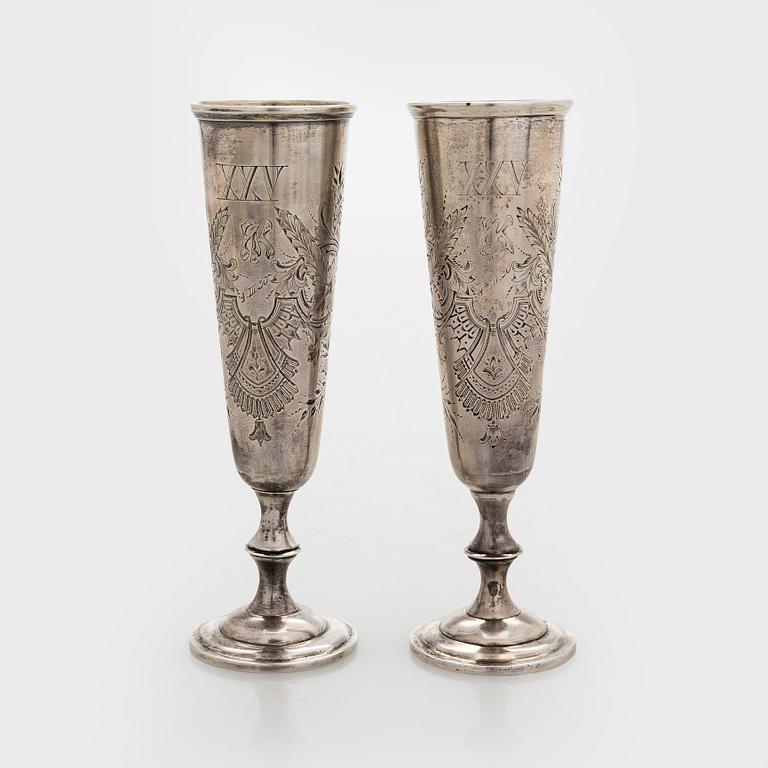 A pair of silver flutes, Wilhelm Porthan Vyborg 1989.