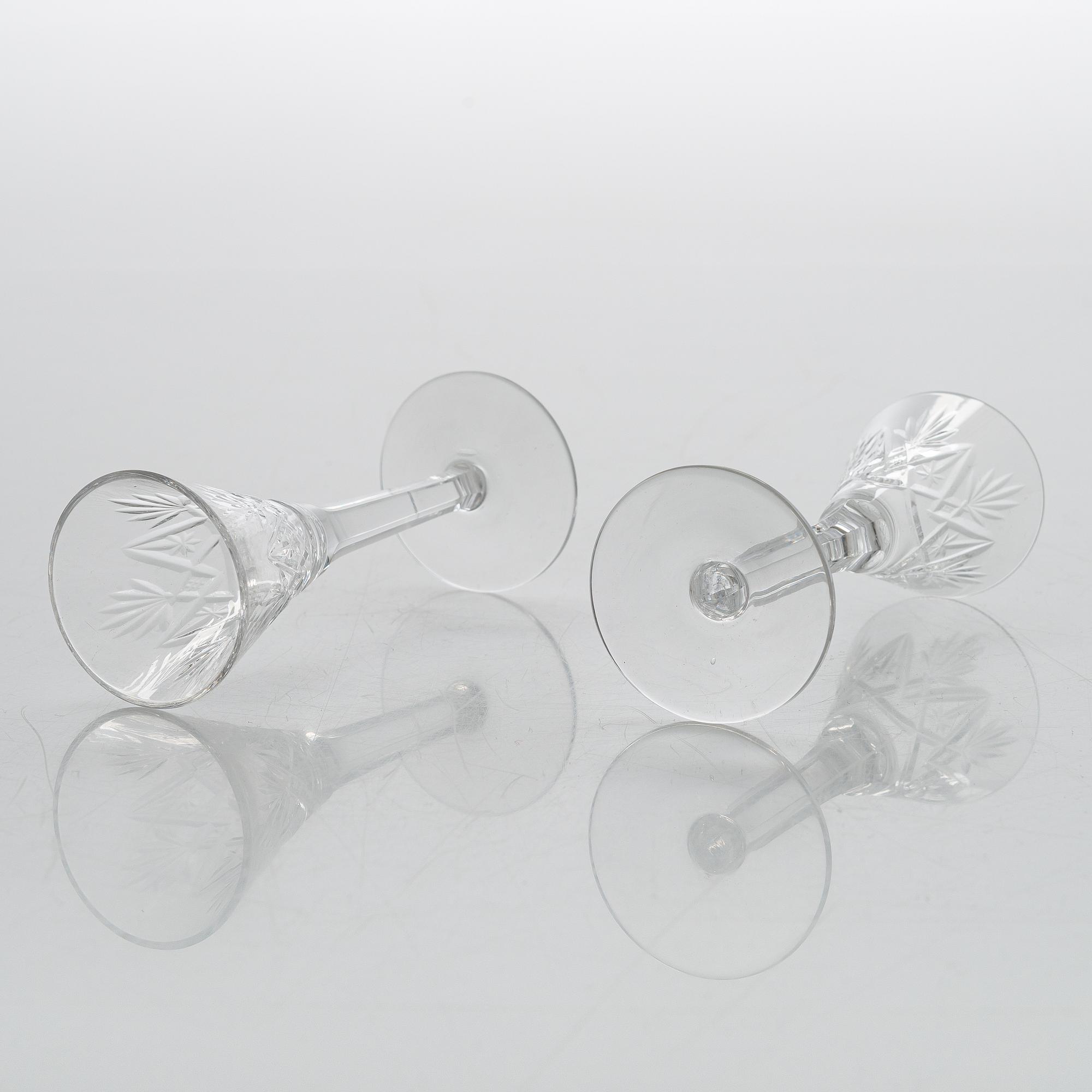 An 'Yrjö' crystal glassware set, 58 pieces, Riihimäen Lasi, Finland, latter half of the 20th century.