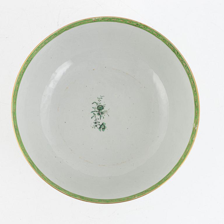 A large enamelled punch bowl, Qing dynasty, Qianlong (1736-95). With monogram CFJ or CJJ.