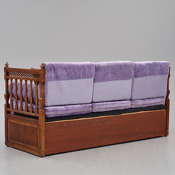 A late Gustavian mahogany sofa, Stockholm, late 18th century.