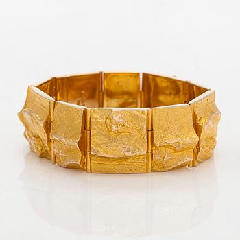 Björn Weckström, a 14K gold bracelet 'Golden stream' for Lapponia 1968.