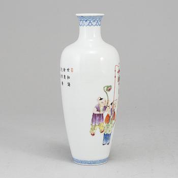 A Chinese famille rose vase, 20th century.