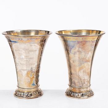 Guldsmedsaktiebolaget (GAB), Cups, a pair, silver, Stockholm 1927 and 1933.