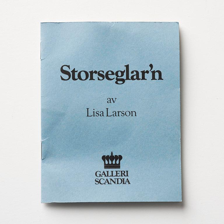 Lisa Larson, sculpture, bronze, "Storseglar'n", Scandia Present, ca. 1978, ed. 181/999, with original box and folder.