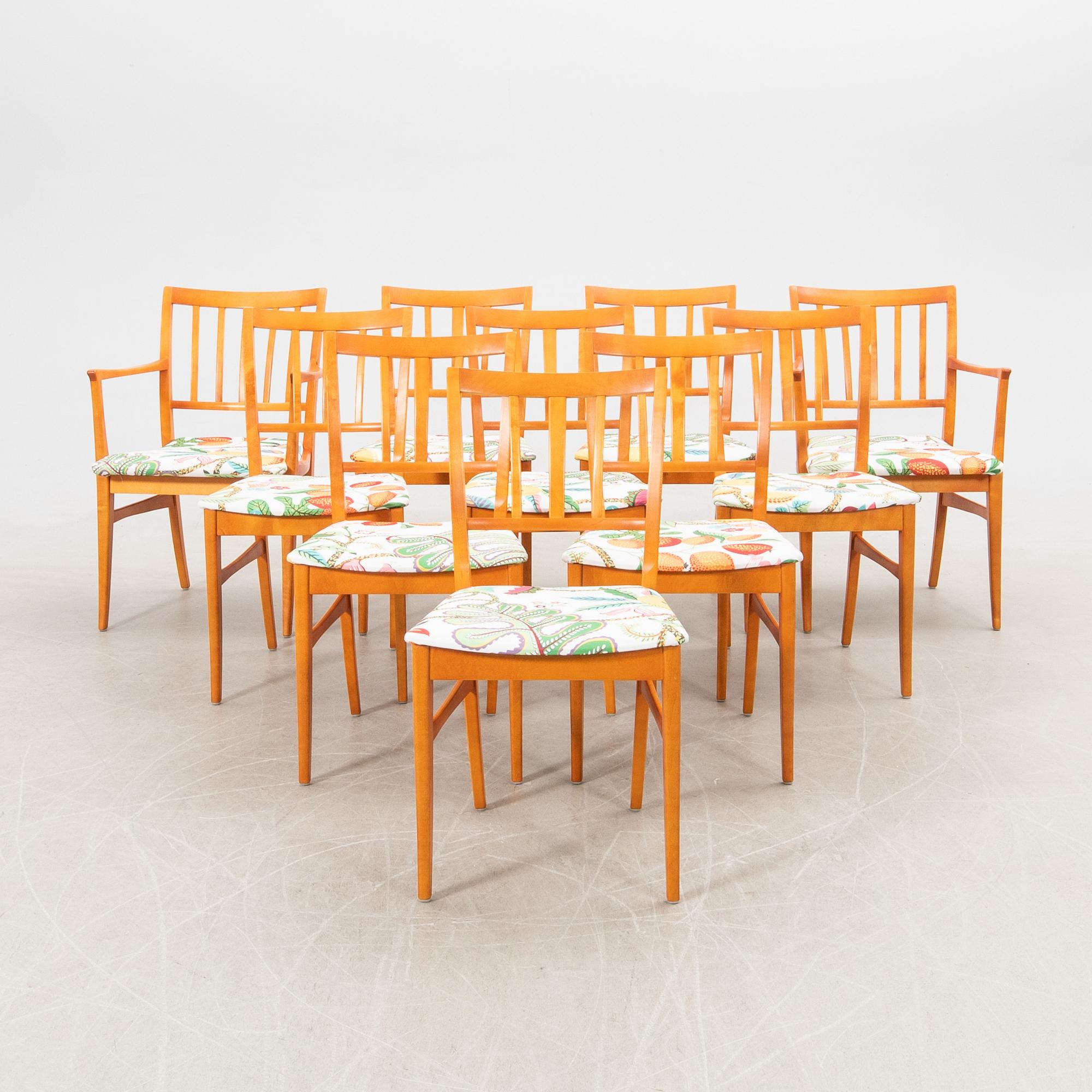 Carl Malmsten, matbord med 10 stolar, "Talavid", 1900-talets slut.