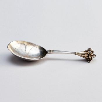 A Swedish parcel-gilt silver spoon, marks of Casimir Friedrich Meidt, Karlskrona 1712-1723 (1744)).