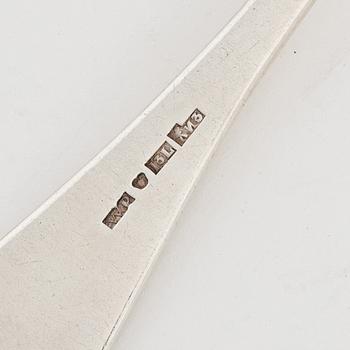 Skedar, 5 st, silver, bland annat Lars Biugg, Jönköping 1782.