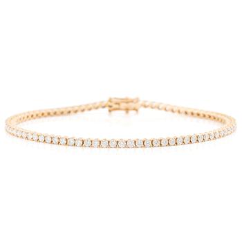 Tennisarmband 18K roséguld med briljantslipade diamanter.
