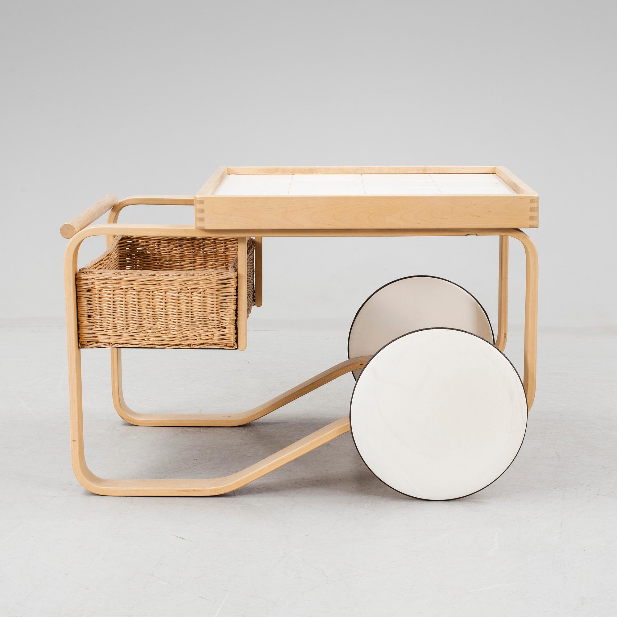 ALVAR AALTO, a model 900 birch tea trolley from Artek, Finland.