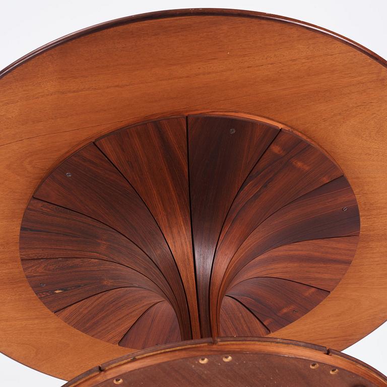 Karl Erik Ekselius, a rosewood veneered dining table, J.O. Carlssons Möbel AB, Vetlanda, 1960-70s.