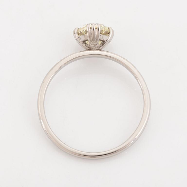 Cushion cut diamond ring.