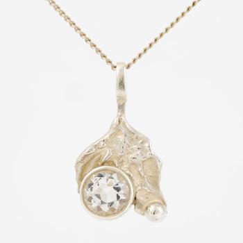 Necklace, Engelbert, sterling silver with rock crystal.