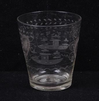 BÄGARE, glas, 1700-tal.
