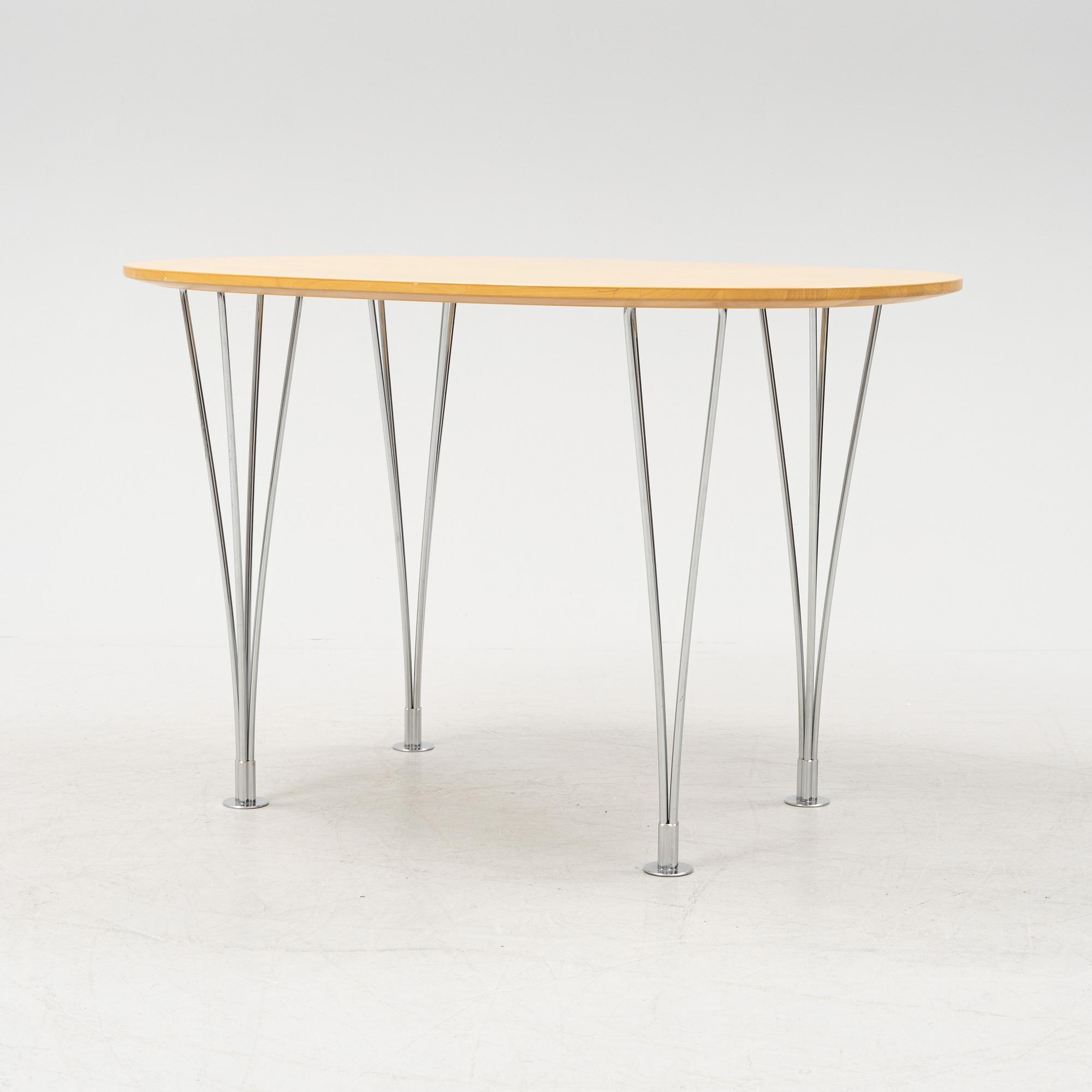 Bruno Mathsson & Piet Hein, a birch 'Superellips' table, Bruno Mathsson International AB, Värnamo, 2003.