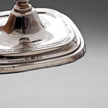 LJUSSTAKAR, ett par, silver, C G Hallberg, Stockholm, 1956, vikt ca 450g.