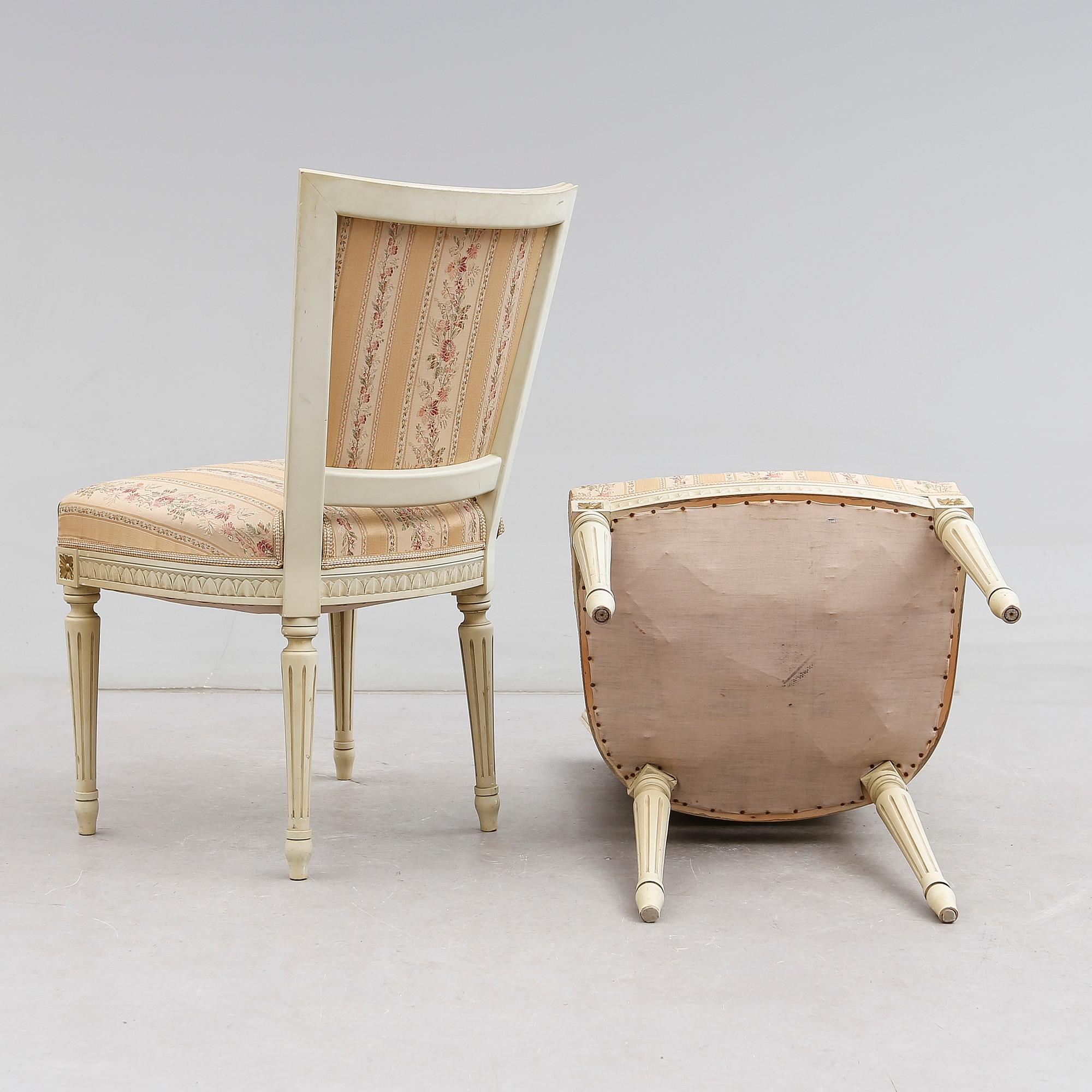STOLAR, 6 st, gustaviansk stil, 1900-talets mitt.
