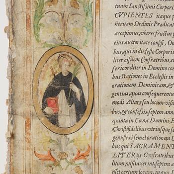 Document on vellum, Rome, 1586.