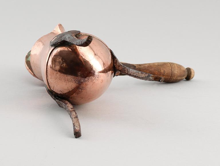 CHOKLADKANNA, koppar, 1700-/1800-tal.