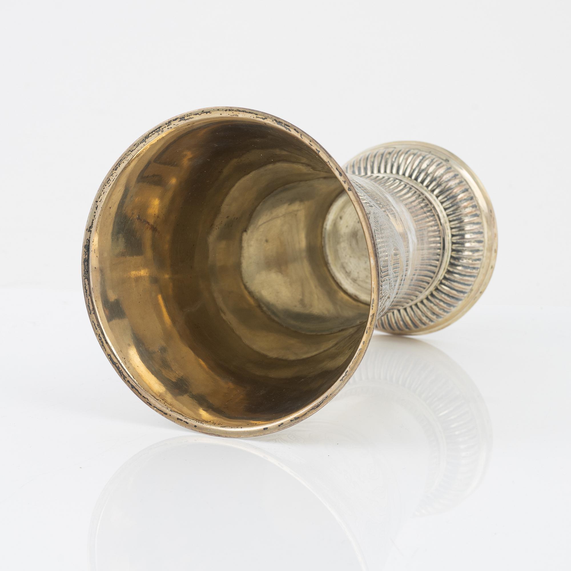 A Swedish parcel-gilt silver beaker, marks of Anders Lindström, Kalmar 1833.