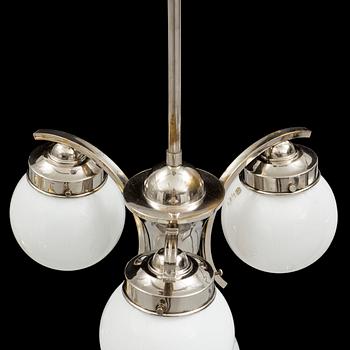 An 1930s Art Deco ceiling light. Total height ca 70 cm.