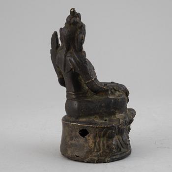 A Sino-Tibetan bronze figure of Green Tara, presumably 18th century.