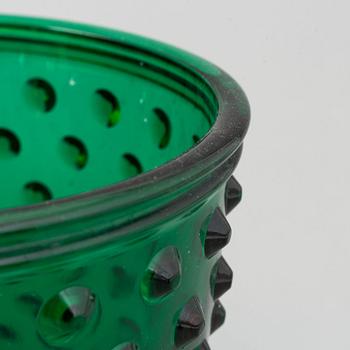 Josef Frank, two green glass flower pots, "Hortus", Svenskt Tenn, Sweden.