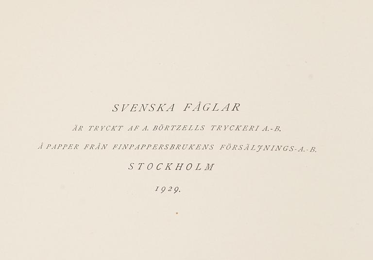 A set of three books about Swedish birds by von Wright. 1927.