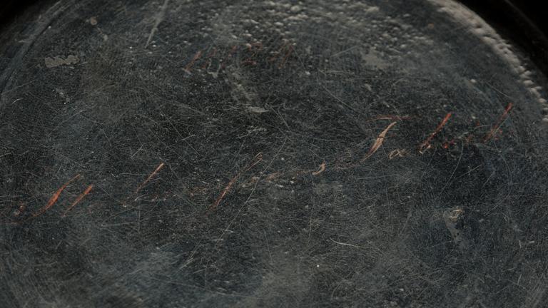 LACKDOSA, Papier Maché, Stobwasser, signerad 11/24 Stobwassers fabrik. 1800-talets första del.