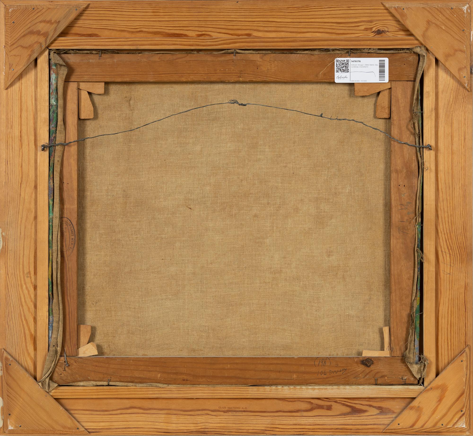 Wilhelm Wieger, oil on canvas, signed and dated 1919.