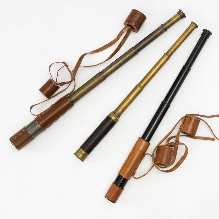 Three Telescopes. military, of which one by J L Rose Uppsala, 18th/19th century.