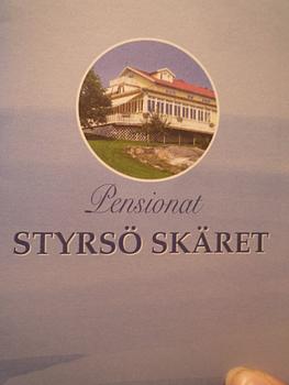 32. PRESENTKORT, till pensionet Styrsö Skäret i Göteborgs södra skärgård. Skänkt av Countryside Hotels Sweden.
