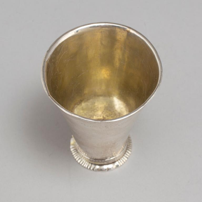 A Swedish 18th century silver beaker, mark of Johan Wasserman, Lindesberg, Sweden  1761.