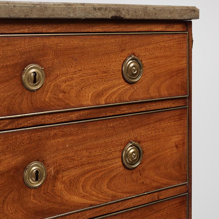 A late Gustavian mahogany commode by F. Iwersson (master in Stockholm 1780).