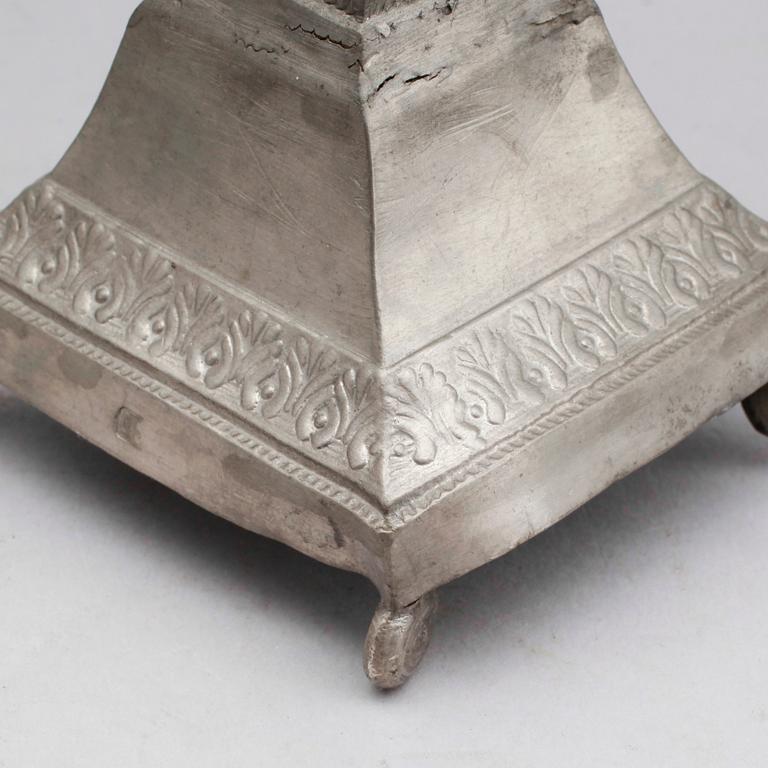 LJUSSTAKAR, 3 delar (2+1+1), tenn, 1700-/1800-tal.