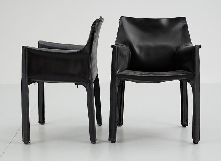 KARMSTOLAR, ett par. "CAB", Mario Bellini, Cassina.