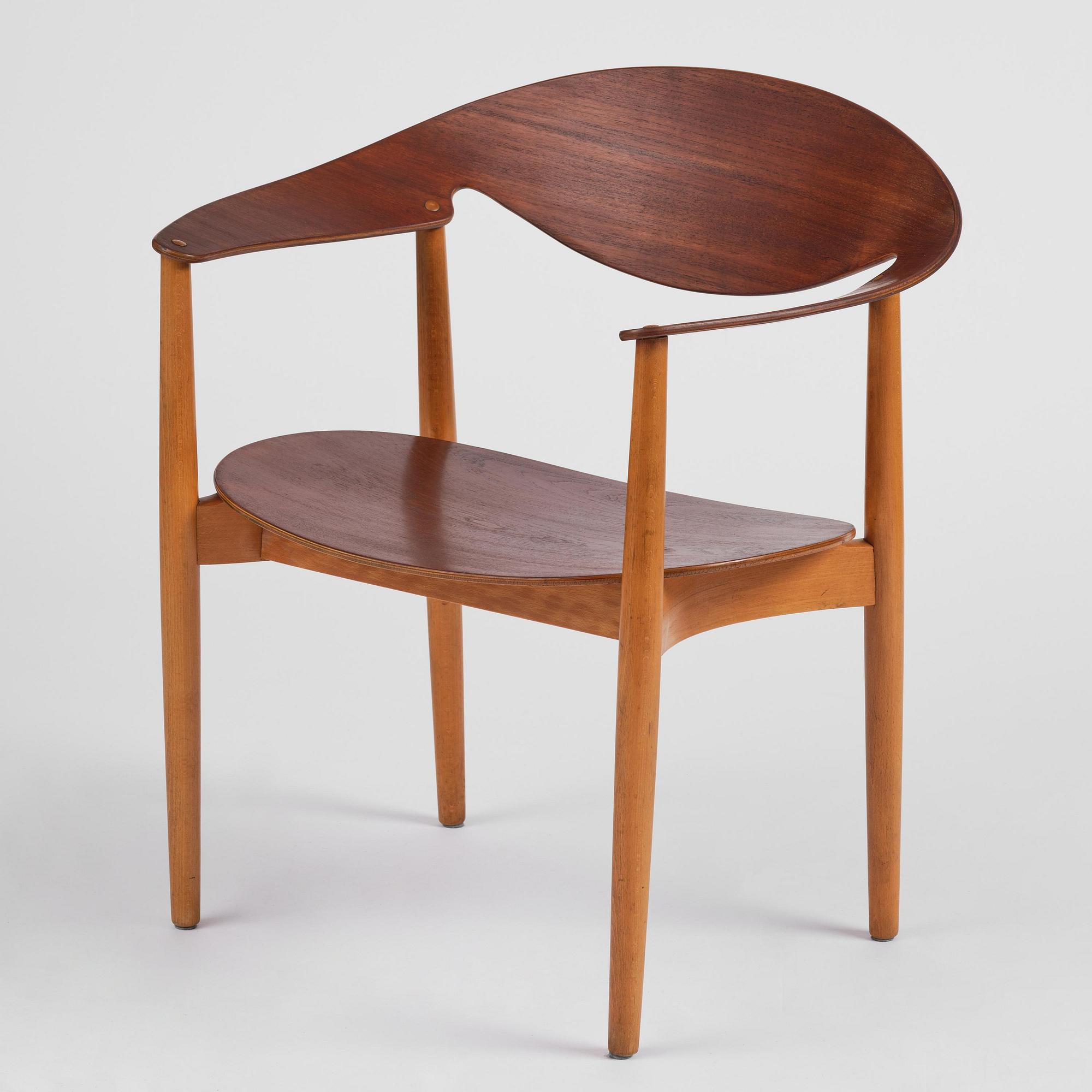 Ejner Larsen & Aksel Bender Madsen, a "Metropolitan" chair, Fritz Hansen, Denmark, 1950s.
