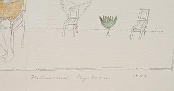 HELMTRUD NYSTRÖM, blandteknik, signerad och daterad 1977.