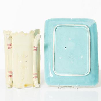 Rörstrand, A majolica asparagus dish, Rörstrand, Sweden, around 1900.