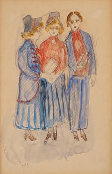 Nils von Dardel, blandteknik på papper, utförd 1916.