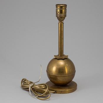a brass table lamp probably made by Elis Bergh for CG Hallberg, Stockholm, 1920/30s.