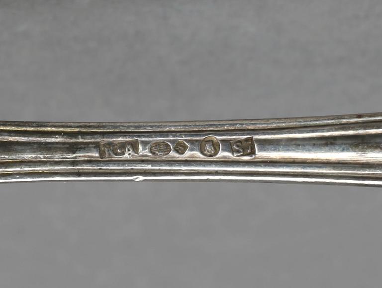 RESEBESTICK I ETUI, 4 delar, silver, Karl Andersson Stockholm 1920. Vikt 145 gram.