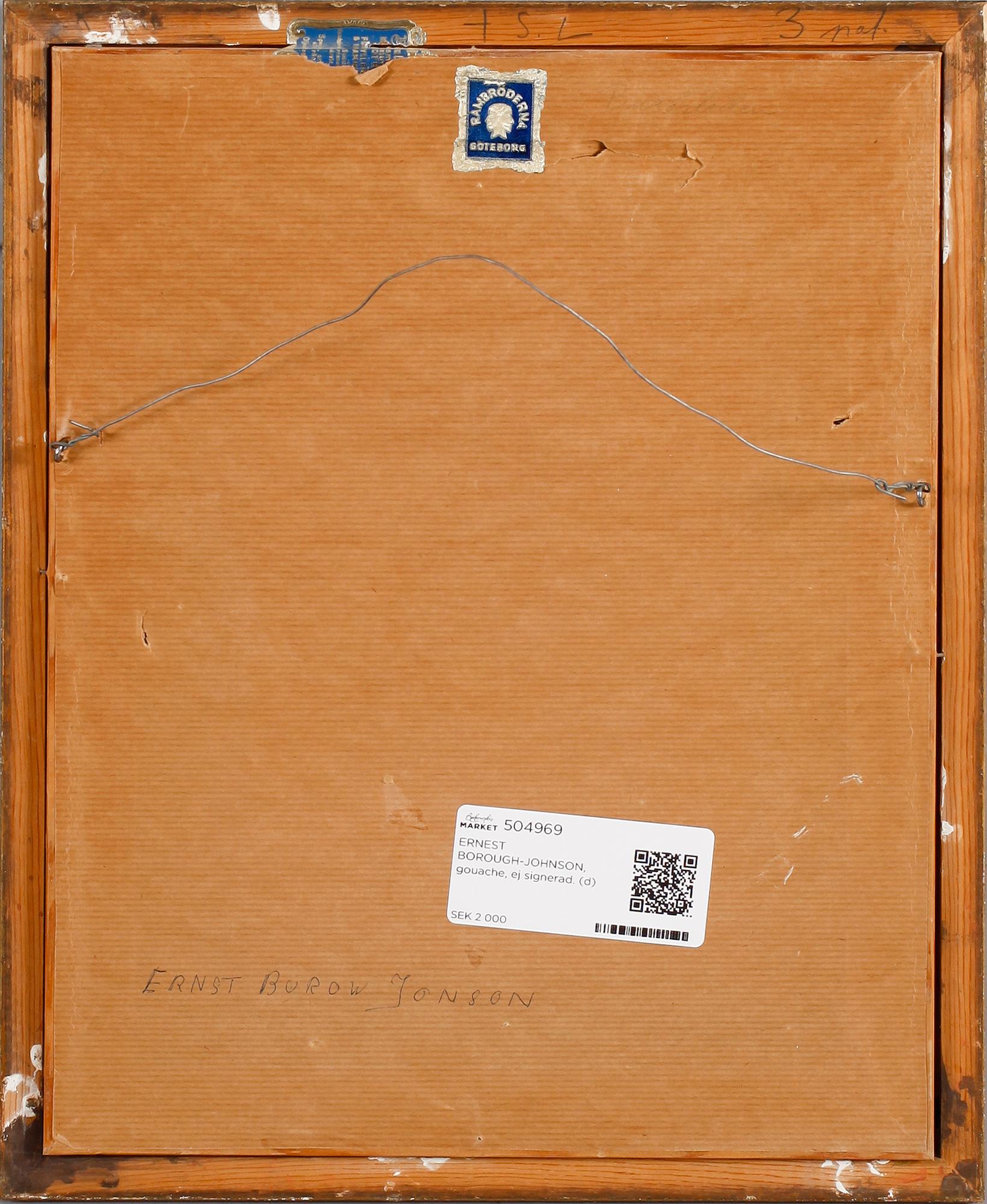 ERNEST BOROUGH-JOHNSON, gouache, ej signerad.