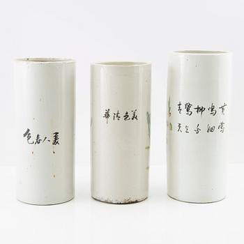 A set of three Chinese vases, 20th century.