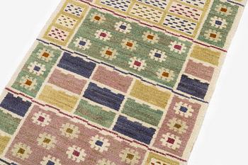 Märta Måås-Fjetterström, a 'Ängarna' carpet, knotted pile, c. 190 x 90 cm, signed AB MMF.
