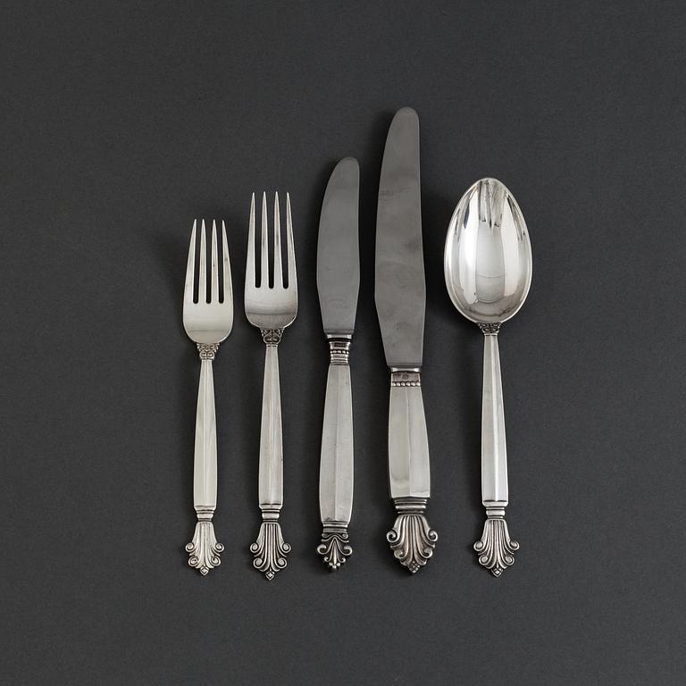 5 pcs of silver cutlery. George Jensen, "Dronnig".