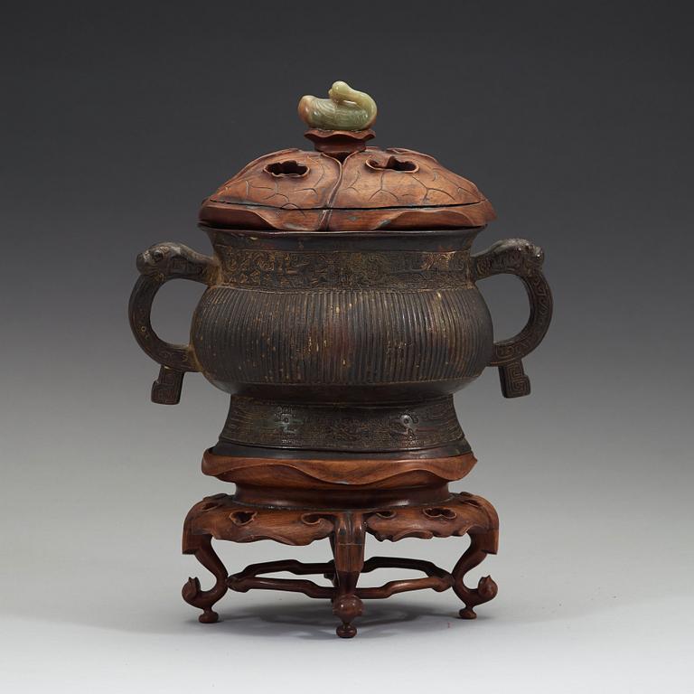 A bronze censer, Ming dynasty (1368-1644).