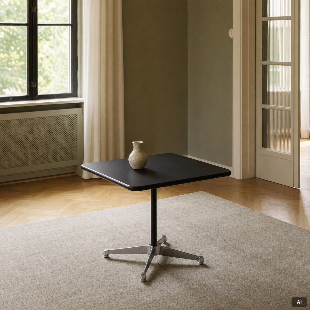 Charles & Ray Eames, A "Contract Base" table, Vitra, 2000s.