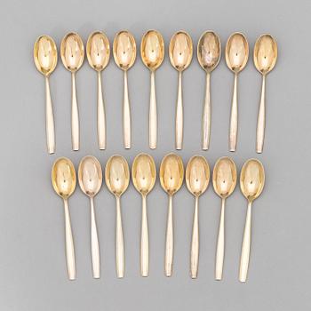 Bertel Gardberg, a set of 17 'Carelia' spoons for Hackman.