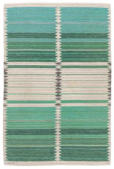 277. Marianne Richter, a "Rosita, grön" carpet, flat weave, c. 260 x 173 cm, signed AB MMF V MR.